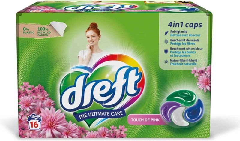 Dreft - 4in1 Caps - Wasmiddel - Kartonnen Verpakking - 40 Stuks