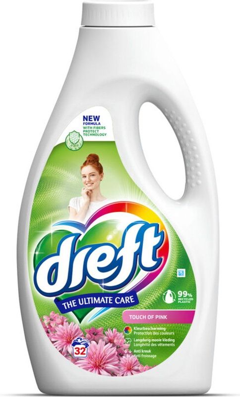 Dreft - Vloeibaar Wasmiddel - Roze - 32 Wasbeurten - 1,6 Liter