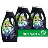4x Dreft Vloeibaar Wasmiddel Zwart & Donker 32 Wasbeurten 1,4 liter