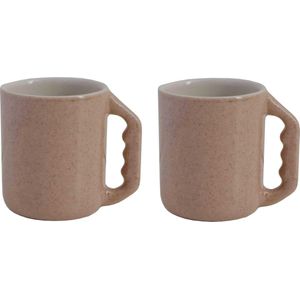 Return to Sender | Handgemaakte Espresso kopjes - Blush Licht roze - Set van 2 - 90 ml