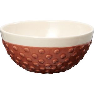 Return to Sender | Kom Ø 12 cm steenrood met bubbelmotief