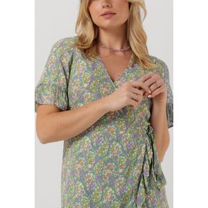 Fabienne Chapot - Savina Jurk - Veelkleurig - Wikkeljurk - V-hals - Korte Vlindermouwen