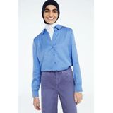 Fabienne Chapot - Blauwe Jacquard Blouse - Dames - Ballonmouwen