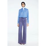 Fabienne Chapot - Blauwe Jacquard Blouse - Dames - Ballonmouwen