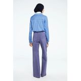 Fabienne Chapot - Blauwe Jacquard Blouse - Dames - Ballonmouwen