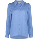 Fabienne Chapot - Blauwe Jacquard Blouse - Dames - Ballonmouwen