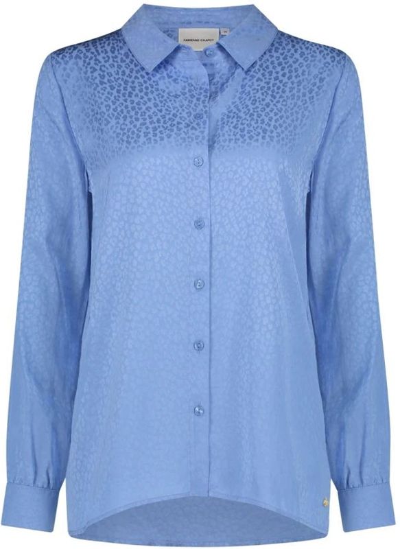 Fabienne Chapot - Blauwe Jacquard Blouse - Dames - Ballonmouwen
