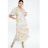 Fabienne Chapot - Caribbean Chintz Ruffle Jurk - Wit - Multicolor - Lenzing™ Ecovero™ Viscose