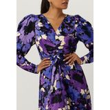 Fabienne Chapot - Vera Jurk - Paars - Midi-jurk - V-hals - Pofmouwen