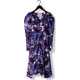 Fabienne Chapot - Vera Jurk - Paars - Midi-jurk - V-hals - Pofmouwen