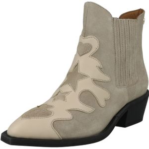 Fabienne Chapot, Schoenen, Dames, Beige, 38 EU, Crèmewitte lage cowboy laars