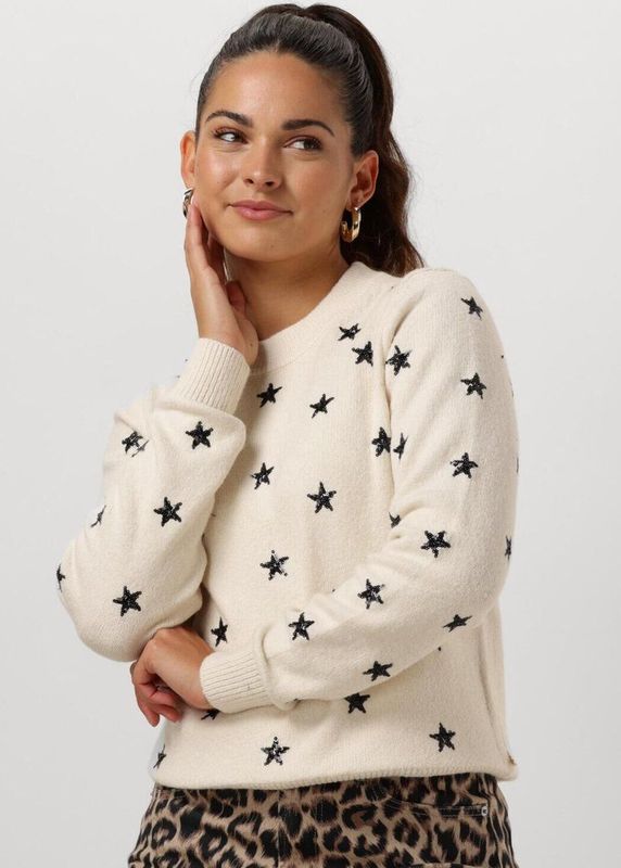 Fabienne Chapot - Sterrenprint Crème Pullover - Beige - Dames - Katoen