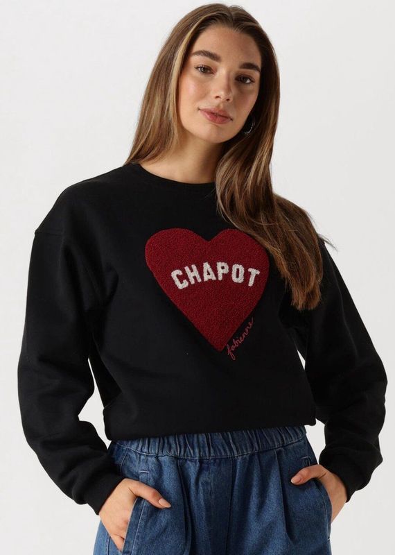 Fabienne Chapot Terry Sport Heart Sweater Truien & vesten Dames - Sweater - Hoodie - Vest- Zwart