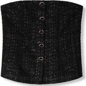 Fabienne Chapot - Twinnie Tweed Top - Zwart - 100% Gerecycled Polyester