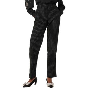 Fabienne Chapot - Elliot Trousers - Pantalon - Zwart - Met Zilveren Lurex Krijtstreep