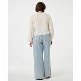 Fabienne Chapot Blouse Rani - Wit Dames Blouse met Knoopsluiting en Bloemmotief