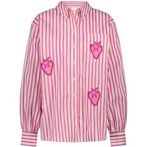 Fabienne Chapot - Blouse - Crème / Pink - Klassieke Blouse - Lange Mouw