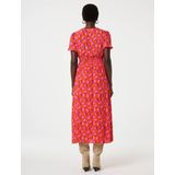 Tricot Jurk - Rood - Viscose-Rayonmix - Korte Ballonmouwen