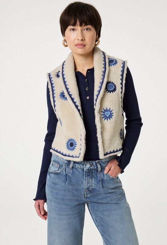 Fabienne Chapot - Sunny Gilet - Beige - Dames - 100% Katoen