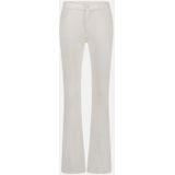 Jeans - Wit - Katoen - Uitlopende Pijpen - Mid-Rise Cut