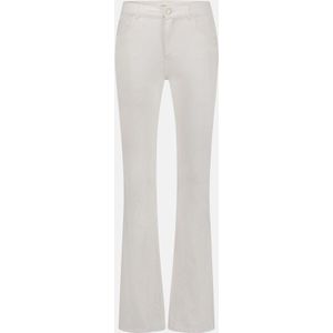 Jeans - Wit - Katoen - Uitlopende Pijpen - Mid-Rise Cut