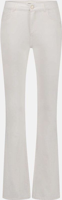 Jeans - Wit - Katoen - Uitlopende Pijpen - Mid-Rise Cut