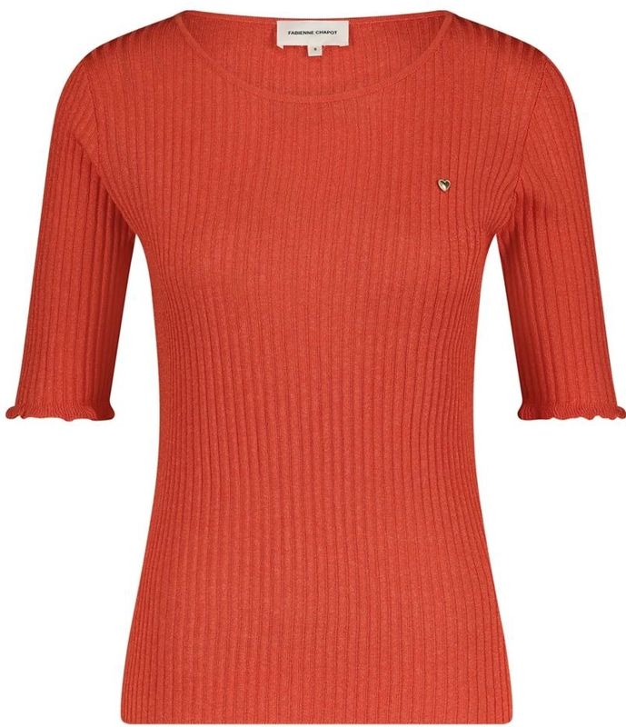 Fabienne Chapot, Dames, Truien, Oranje, Maat: XS Nylon,