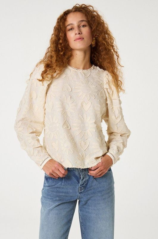 Fabienne Chapot - Ida Top - Overhemd - Beige - 100% Katoen