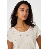 CLTTSH22SS250175 - T-shirt - Cosy White/Oranje - 100% Biologisch Katoen