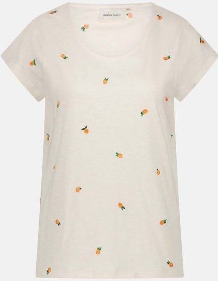 CLTTSH22SS250175 - T-shirt - Cosy White/Oranje - 100% Biologisch Katoen