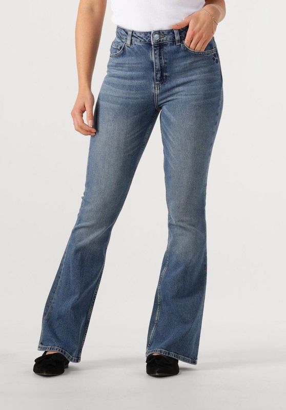 Fabienne Chapot - Retro Flare Jeans - Blauw - Hoogwaardige Stof