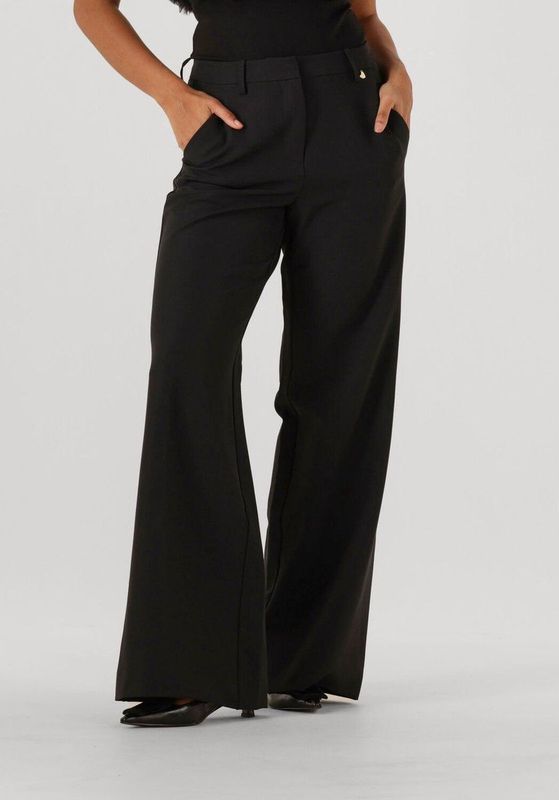 Fabienne Chapot - Puck Trousers 9001 - Broeken - Zwart - Hoge Taille - Extra Lange Pijpen