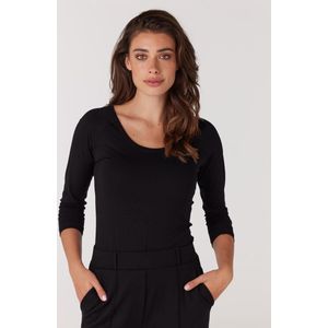 Jansen Amsterdam Dames T'shirt Zwart Lindy 3 4