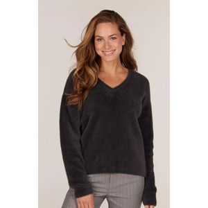 Jansen Amsterdam - Elegante Antracietkleurige Top - Truien - 100% Polyamide