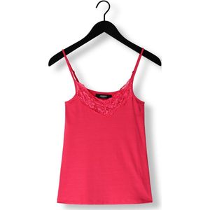 Jansen Amsterdam Alora Hemdje Tc 103 Spaghetti With Lace Tops & T-shirts Dames - Shirt - Fuchsia - Maat XL