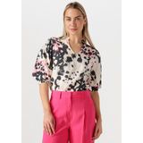 Jansen Amsterdam Manon Blouse Wam 199 3/4 Puffed Sleeve Dames - Jurken - Multi - Maat 34