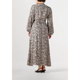Jansen Amsterdam - WA 564 - Jurk - Beige - Dierenprint - Lange Mouwen