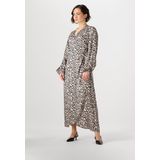 Jansen Amsterdam - WA 564 - Jurk - Beige - Dierenprint - Lange Mouwen