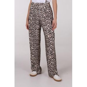 Jansen Amsterdam - Veelkleurige Wijde Lange Romana Broek voor Dames - Beige