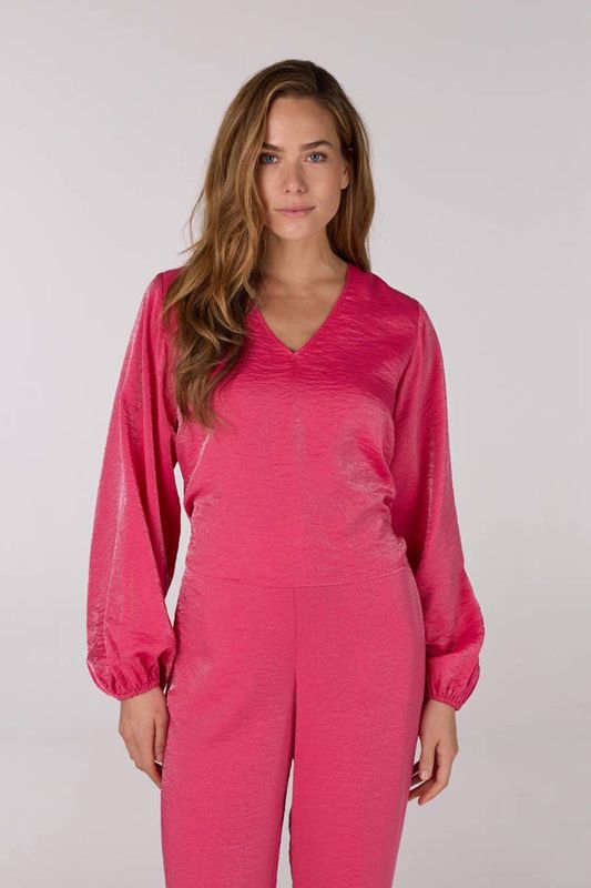 Jansen Amsterdam - Sam Blouse SQ 168 - Blouse - Roze - Leer