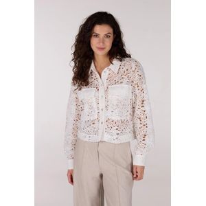 Jansen Amsterdam - Fae Crochet Blouse - Wit - Denim - Gehaakt