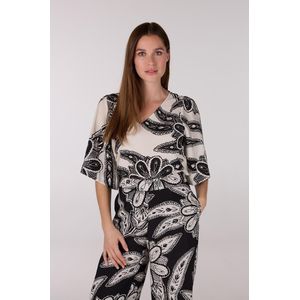 JANSEN Amsterdam - Blousetop - V-hals - Halflange Mouwen - Viscose