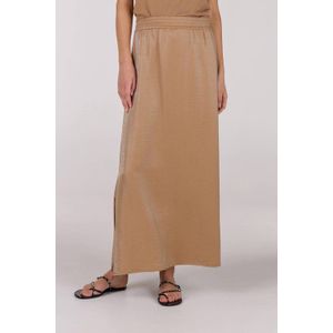 Jansen Amsterdam - Fran Rok Ws 691 - A-lijnrok - Bruin - Elegante Fran Rok met Lange Splitten