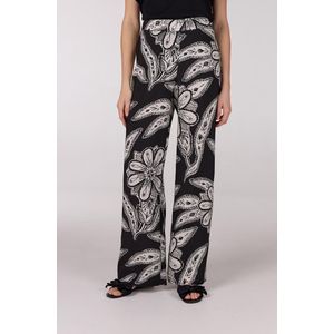 Jansen Amsterdam - Broeken - Dames - Zwart - Elegante Wijde Pasvorm