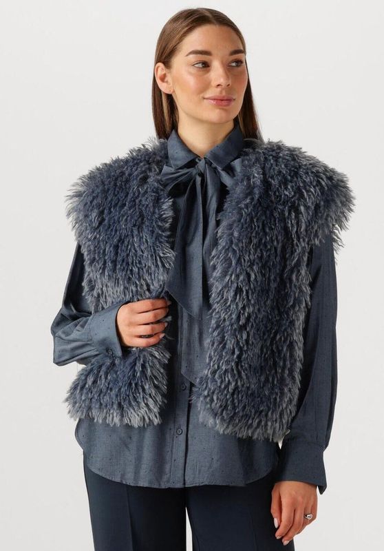 Jansen Amsterdam - Dali Gilet FF 276 Fake Fur - Donkergrijs - Dames