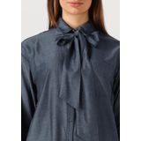 Jansen Amsterdam - Ess Blouse SR 737 Necktie - Donkerblauw - Dames