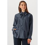 Jansen Amsterdam - Ess Blouse SR 737 Necktie - Donkerblauw - Dames