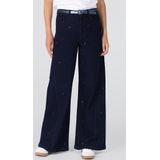 Jansen - Isabeau - Jeans - Donkerblauw - Wide Leg met Borduurprint