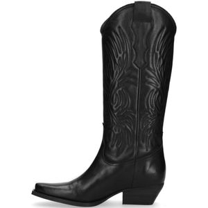 Sacha leren cowboylaarzen zwart