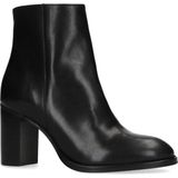 Sacha - Dames - Zwarte leren enkellaarsjes met hak